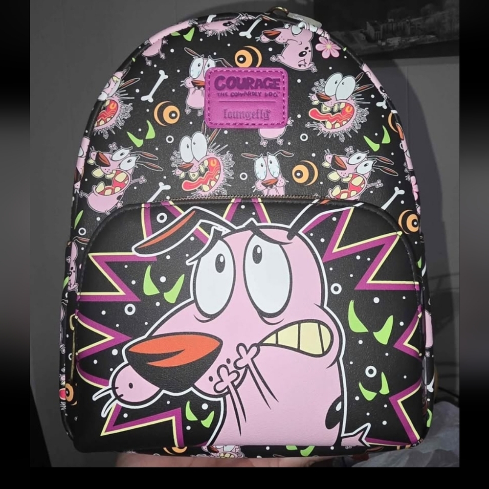 New! Loungefly Courage the Cowardly Dog Mini Backpack